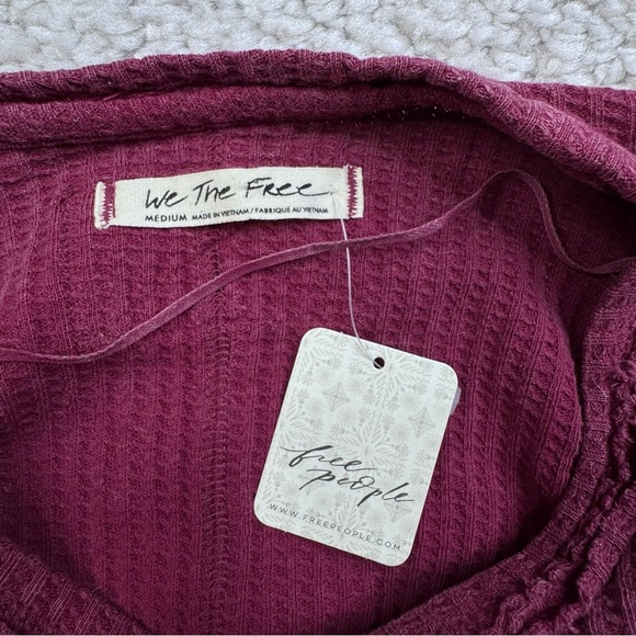 Free People Roll With It Thermal in Rhodedendron Pink Color. Raw Trim. Medium - Picture 3 of 10